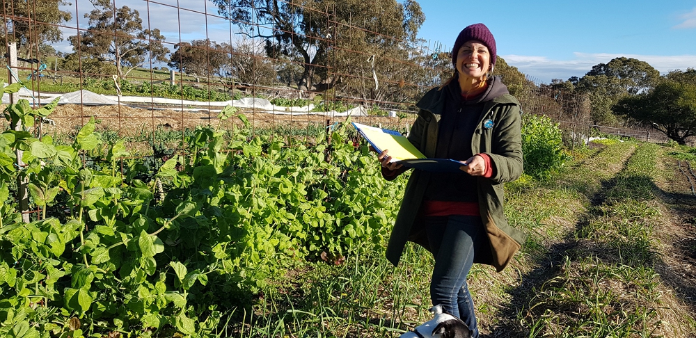 Mel from Gung Hoe growers audit-ready in the patch