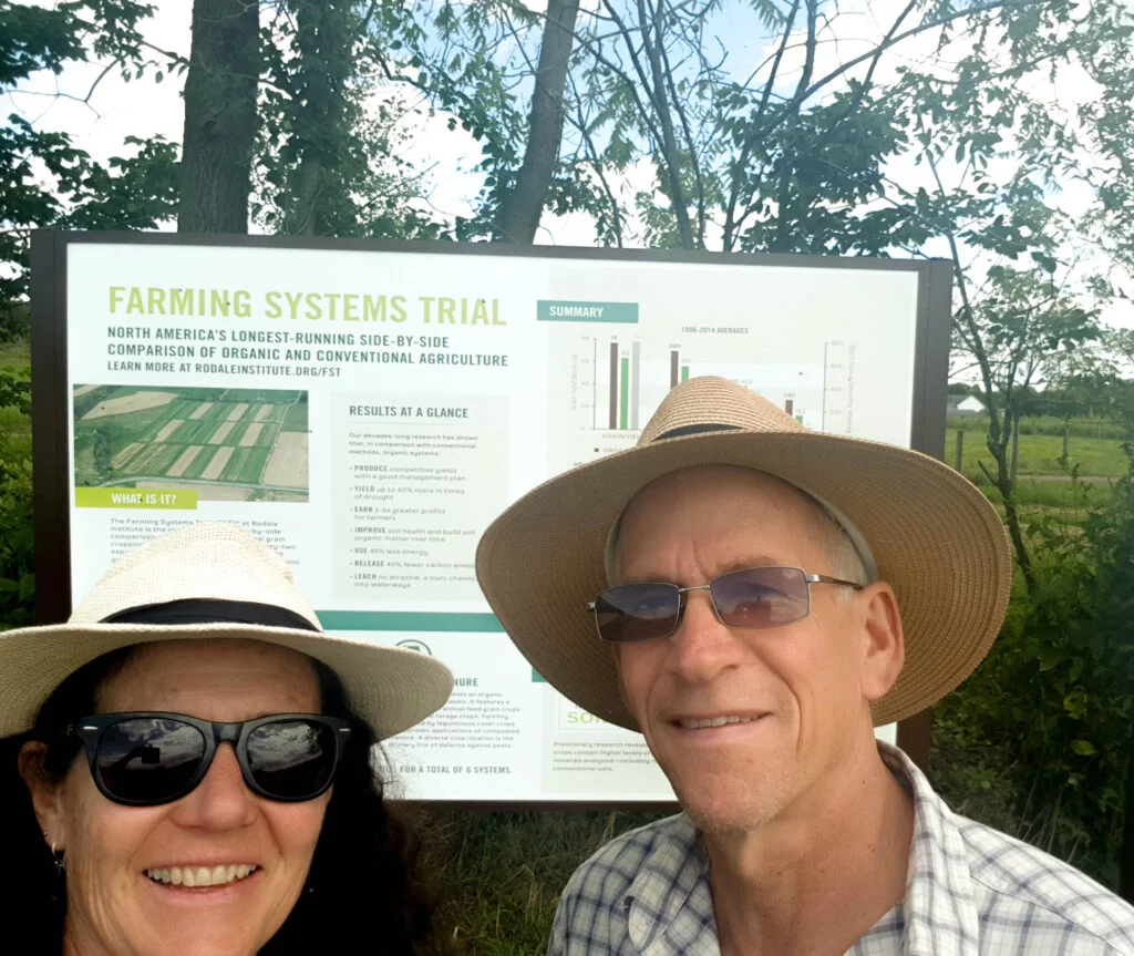 Katie and Hugh at Rodale Organic Farming Institute, USA, 2019