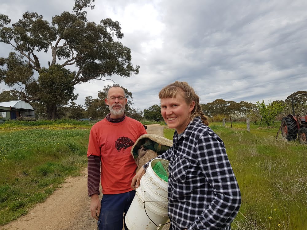 Alistair and Tess on the farm