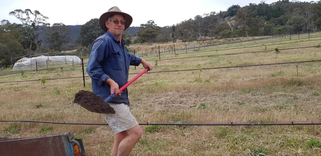 Hugh working on soil improvement