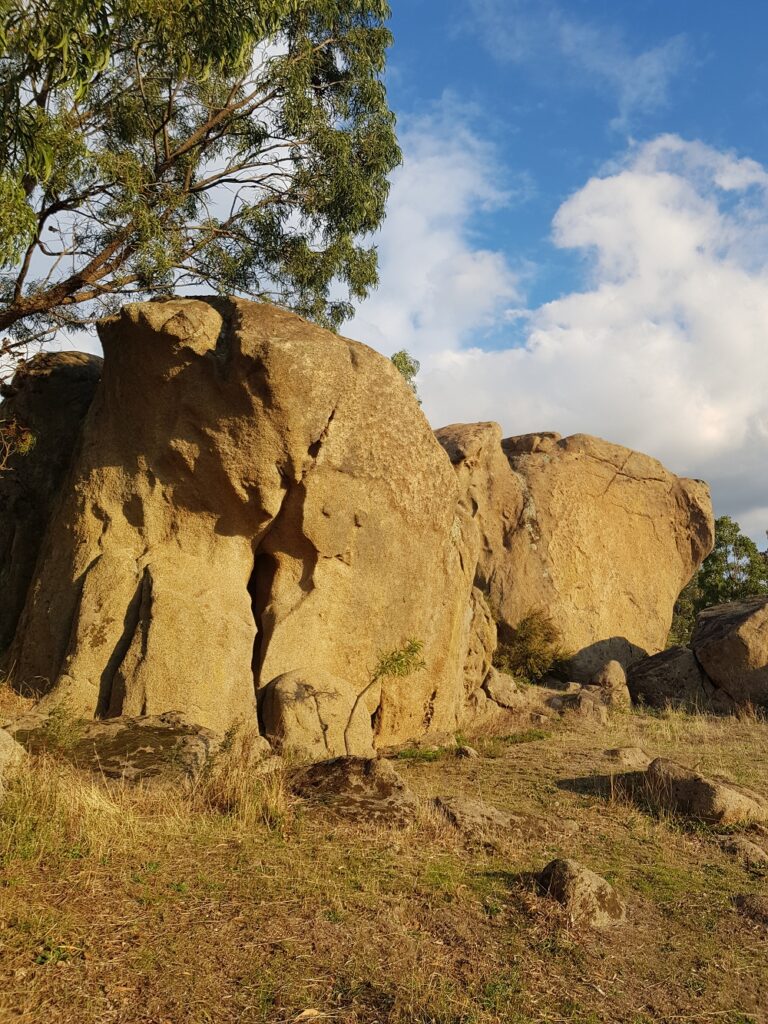 Granite sentinels overlooking the valley below
