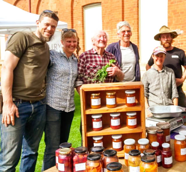 Jams and preserves for sale at the local weekly farmers market