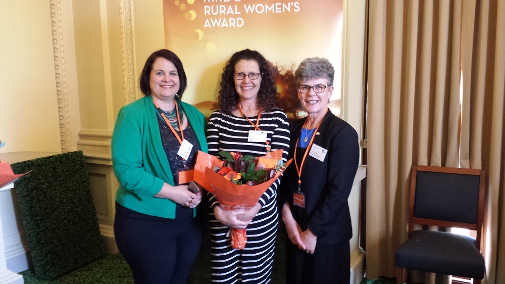 Katie with Heather Stacy from the RIRDC board (on the right), and Vicki Woodburn from RIRDC (on the left) at this year's award ceremony. 