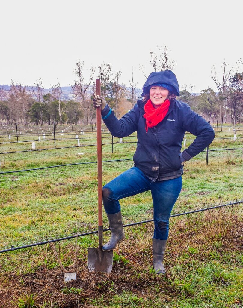 Victoria doing her internship on our farm